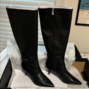 Kenneth Cole Black Heeled Knee-High Boots